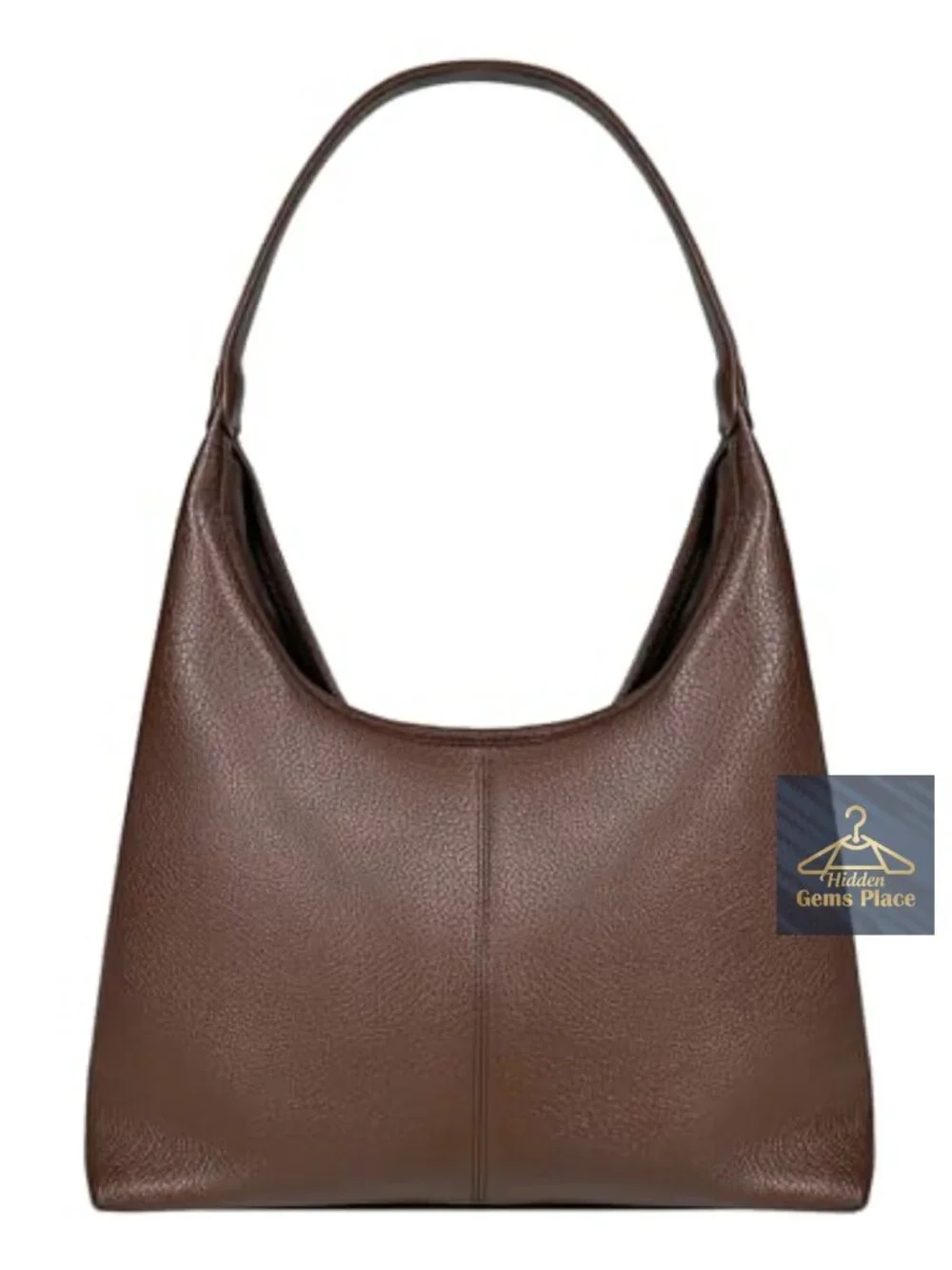 Vegan Leather Slouchy Hobo Bag with Zip Pouch and Key Leash